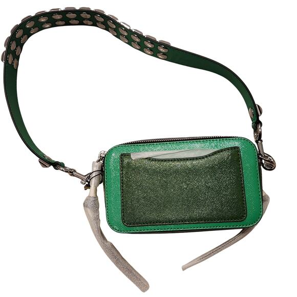 Marc Jacobs The Studded green snapshot leather shoulder bag - Picture 6 of 8